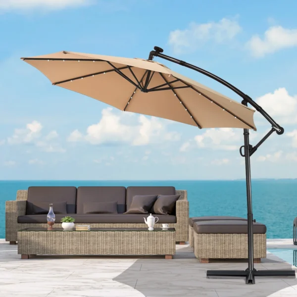 Patio Offset Umbrella Solar Powered LED - Image 2