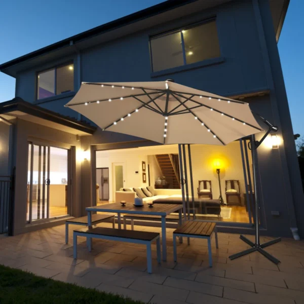 Patio Offset Umbrella Solar Powered LED - Image 3