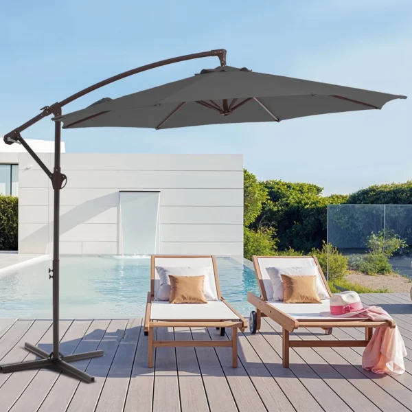 Slizz Outdoor Hanging Offset Cantilever Umbrella for Patio